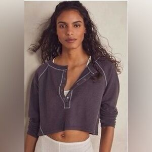 Free People Early Night Cropped Pullover